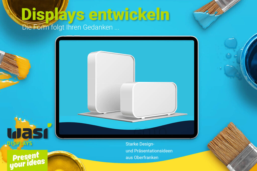 Slider Entwickler Werbedisplays mit Display-Rendering und Aufschrift